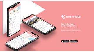Trackunit Go gives you just what you need right when
you need it. No wasting time waiting for detailed paper
reports – tap the screen and there you go!
The Entire Fleet
At Your Fingertips
 