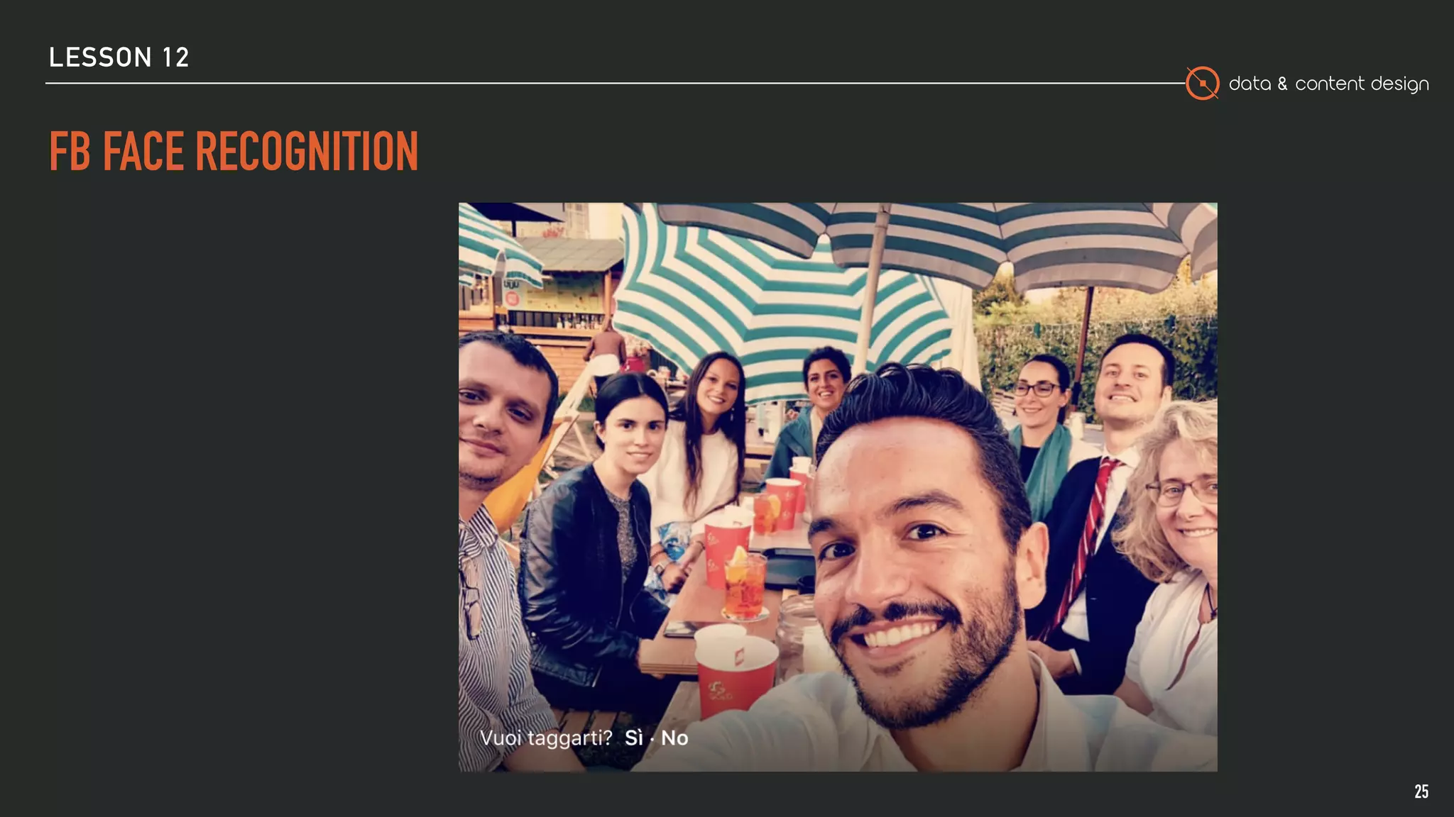 data & content design
FB FACE RECOGNITION
25
LESSON 12
 