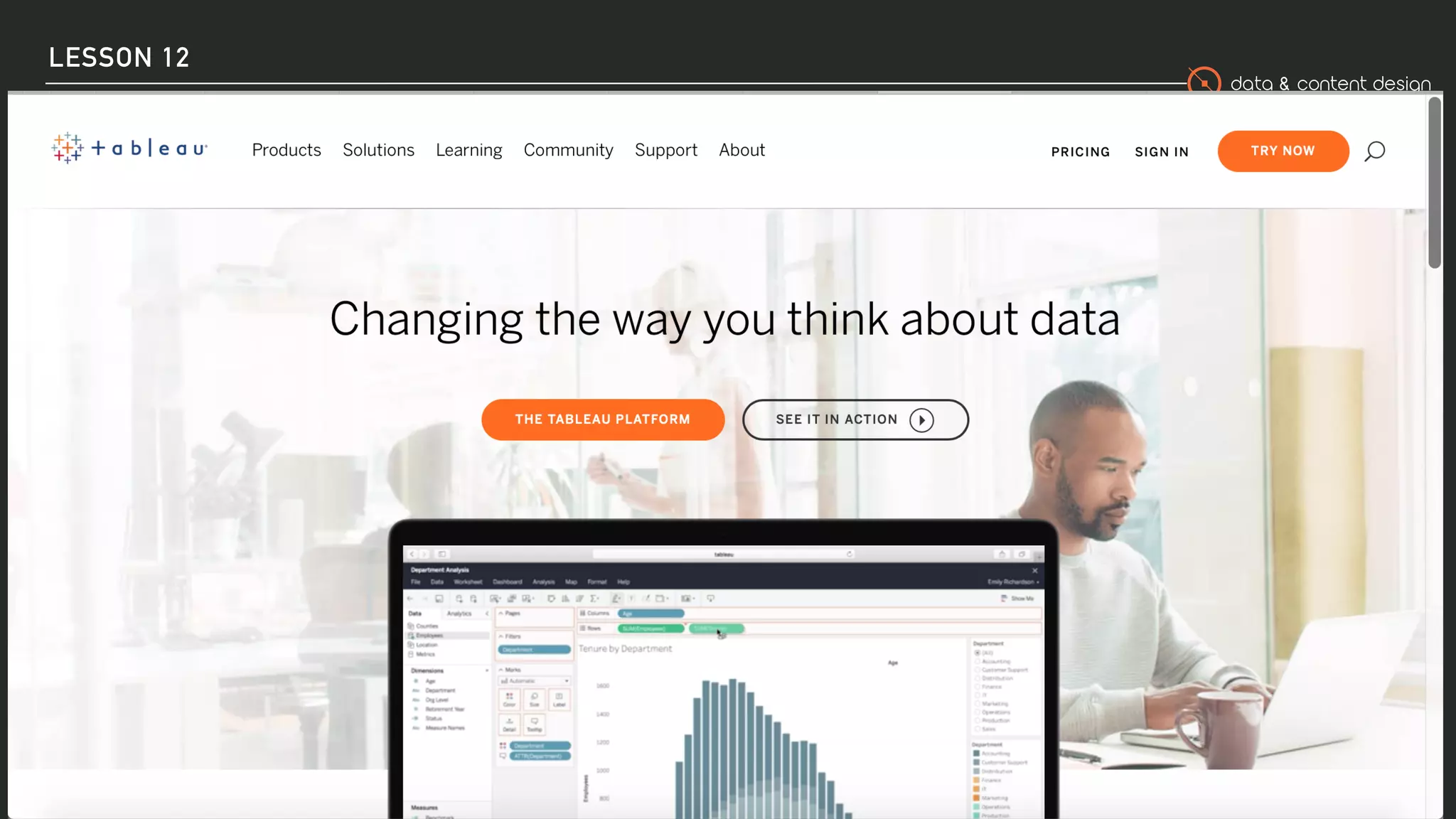 data & content design
LESSON 12
75
 