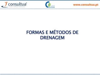 FORMAS E MÉTODOS DE
DRENAGEM
 