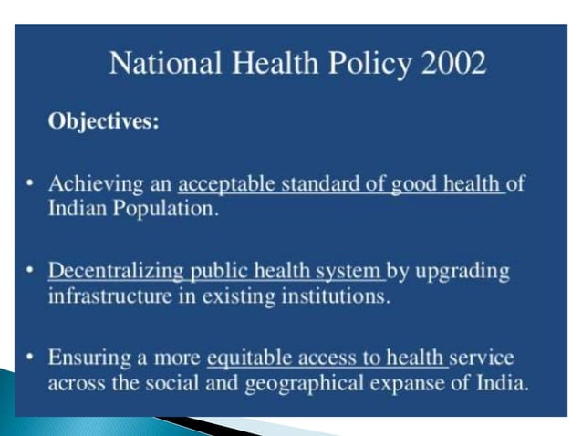 National Health Policy in India | PPTX | Medical Health