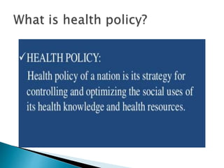 National Health Policy in India | PPTX