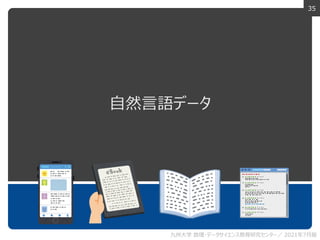 35
自然言語データ
九州大学 数理・データサイエンス教育研究センター／ 2021年7月版
 