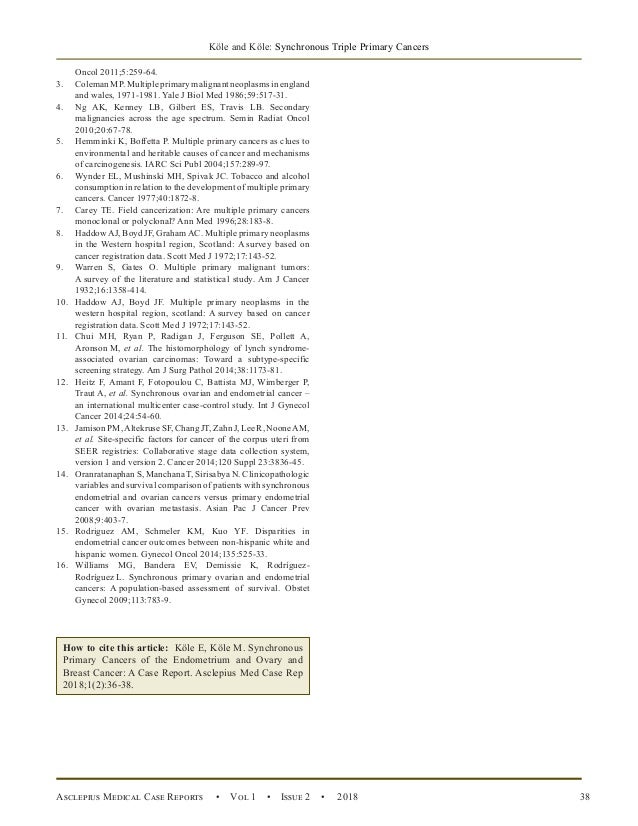 Synchronous Primary Cancers of the Endometrium and Ovary