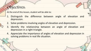 Ppt Angles Of Elevation And Depression Powerpoint