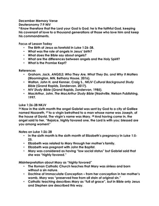 12-23-18, Luke 1;26-38, Promise Kept, Angels Announce Christ's Birth | PDF