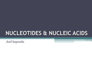 NUCLEOTIDES & NUCLEIC ACIDS
Joel kapenda
 