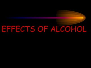 EFFECTS OF ALCOHOL
 