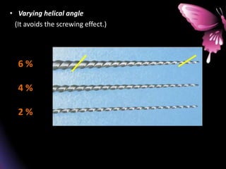 • Varying helical angle
(It avoids the screwing effect.)
6 %
4 %
2 %
 