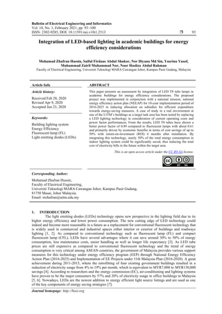 Integration of LED-based lighting in academic buildings for energy ...