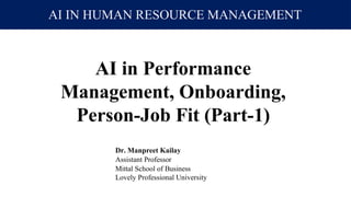 AI IN PERFORMANCE MANAGEMENT (ONBOARDING) | PPTX