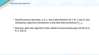 Algoritama Kriptografi RSA dan MD5 Udinus | PPTX