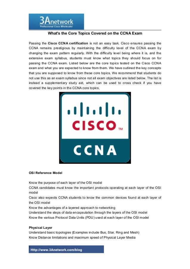 What's the Core Topics Covered on the CCNA Exam