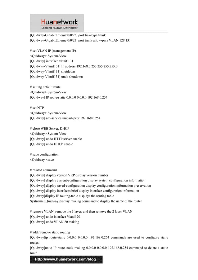Huawei S5700 Basic Configuration Command