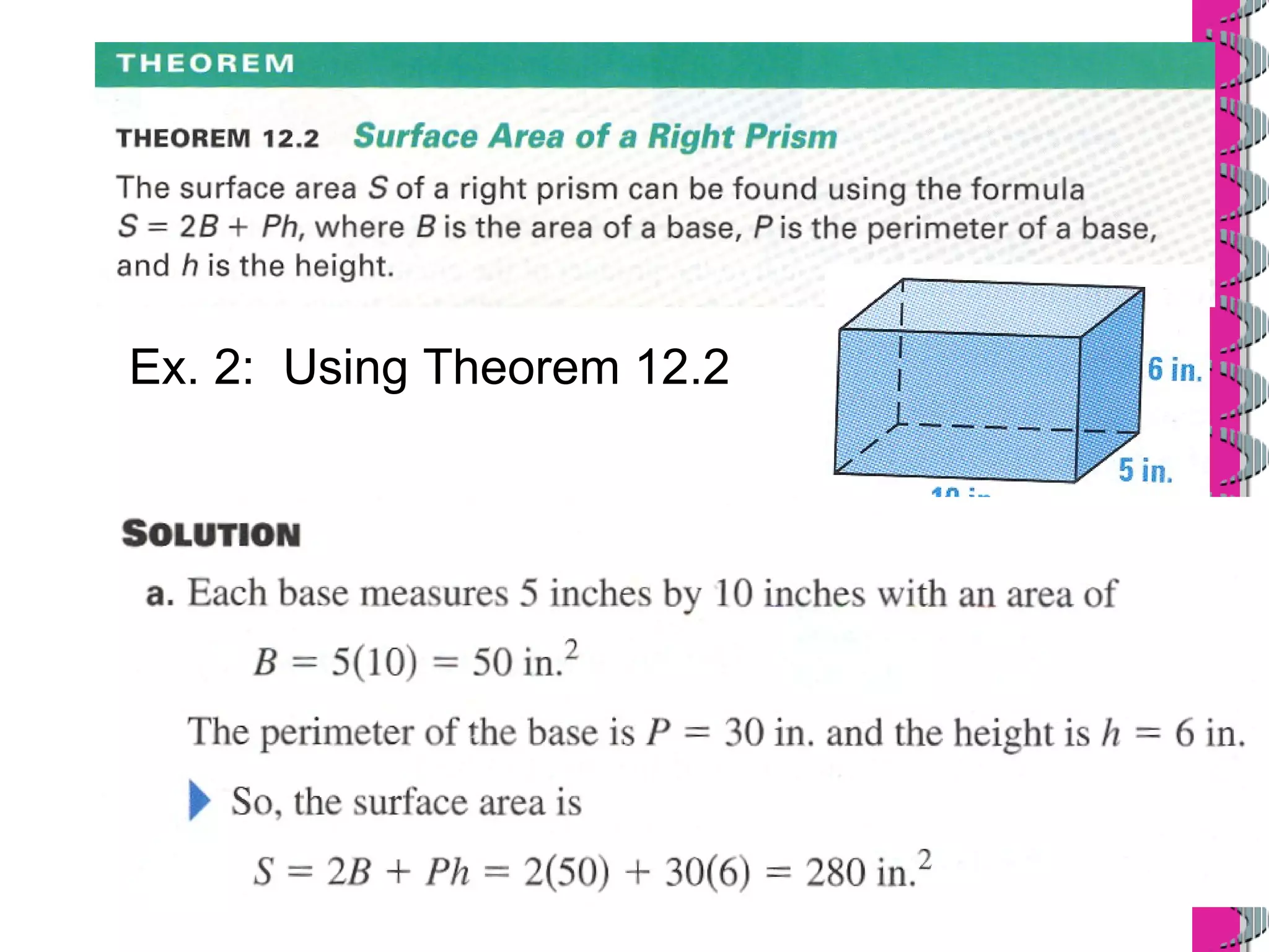 12.2 Surface Area Of Prisms And Cylinders