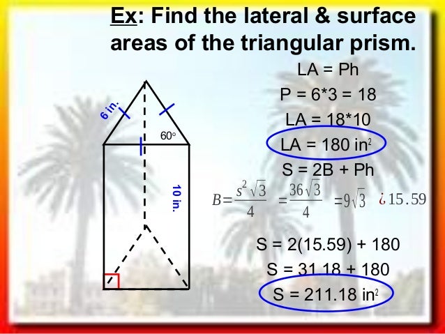 lateral surface area of a triangular prism