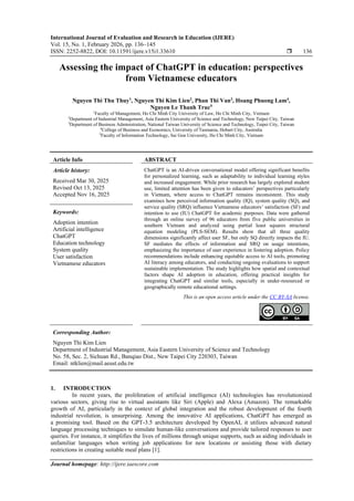 Assessing the impact of ChatGPT in education: perspectives from ...