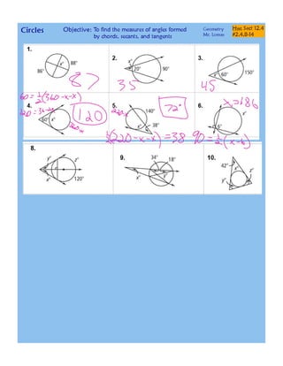 12 4 angles in circles