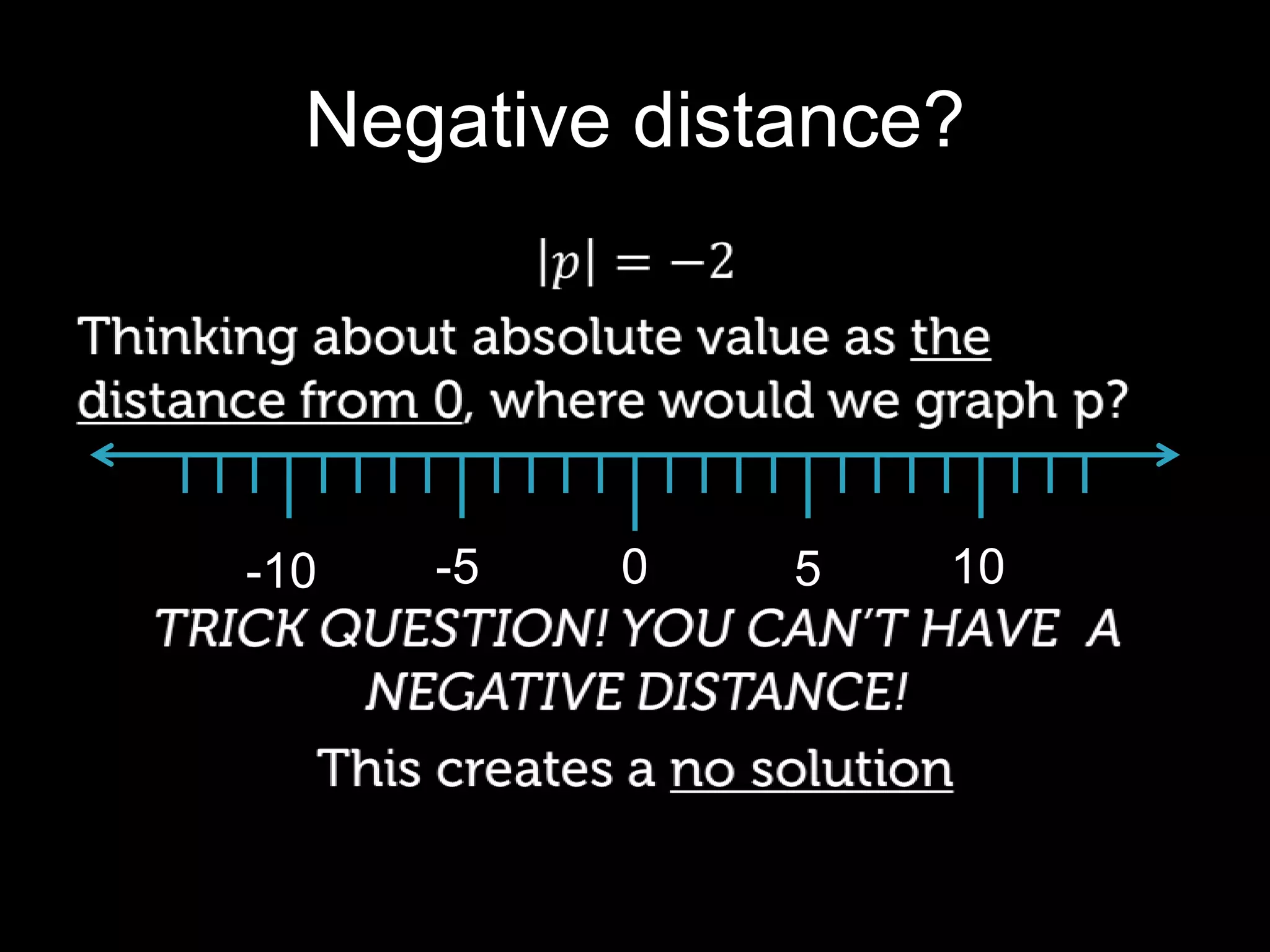 Negative distance?




-10   -5   0   5   10
 