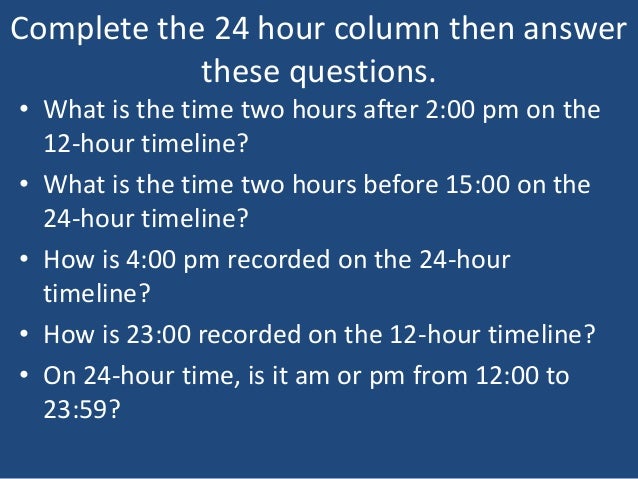12 Hours To 24 Hours Conversion Chart