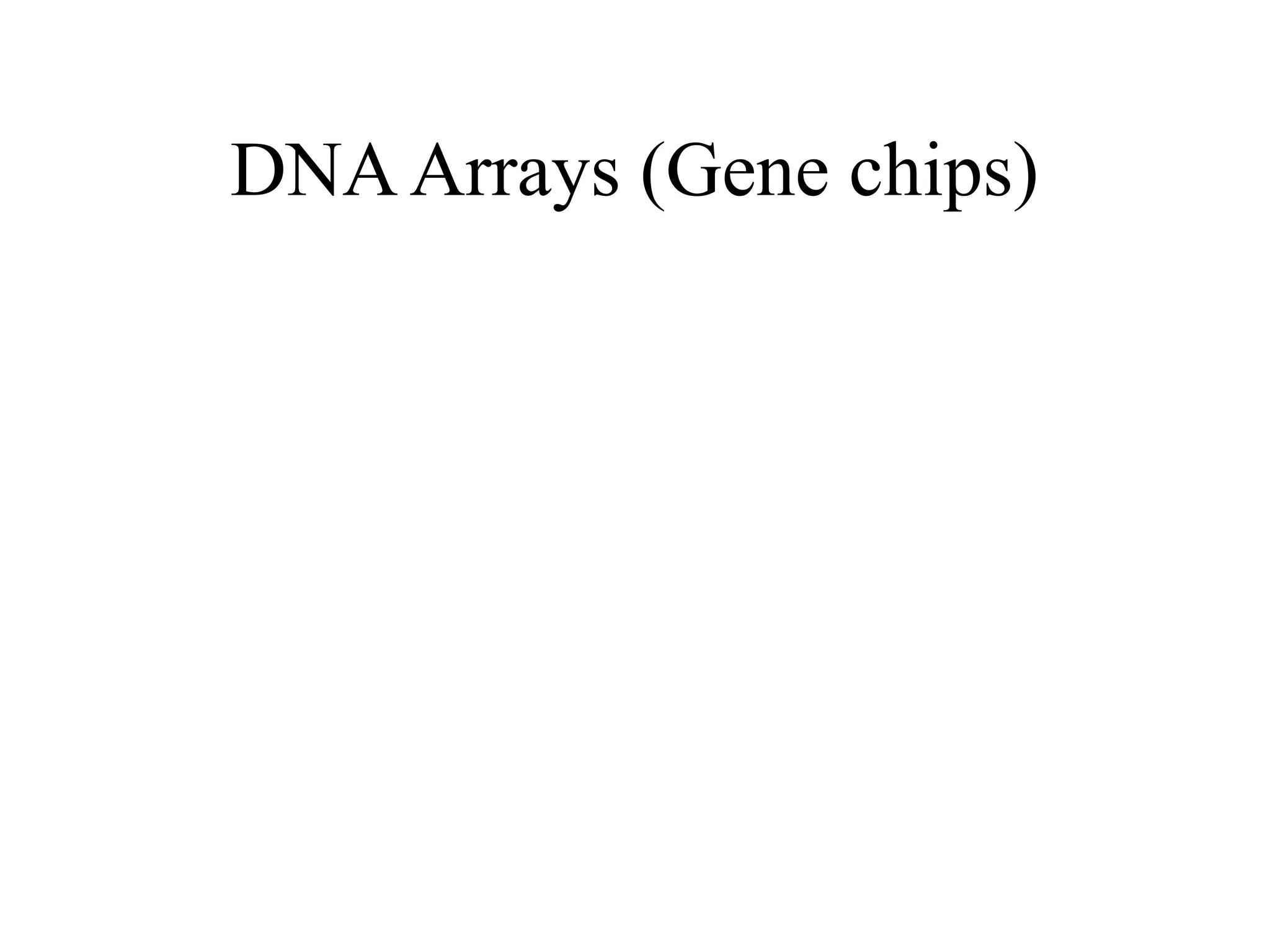 DNA Arrays (Gene chips)

 