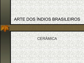 ARTE DOS ÍNDIOS BRASILEIROS



         CERÂMICA
 