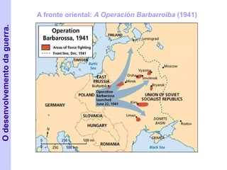 O desenvolvemento da guerra. A fronte oriental:  A Operación Barbarroiba  (1941) 