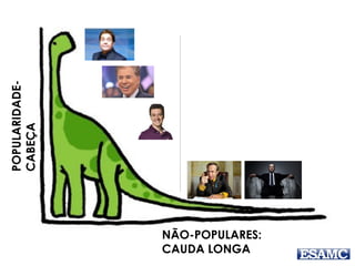 POPULARIDADE-
CABEÇA
NÃO-POPULARES:
CAUDA LONGA
 