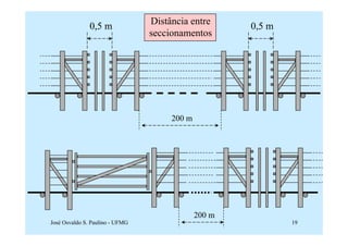0,5 m             Distância entre      0,5 m
                                 seccionamentos




                                      200 m




                                              200 m
José Osvaldo S. Paulino - UFMG                                19
 