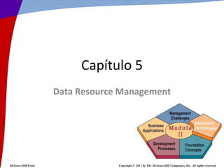 Data Resource Management Capítulo 5 McGraw-Hill/Irwin Copyright © 2011 by The McGraw-Hill Companies, Inc. All rights reserved. 