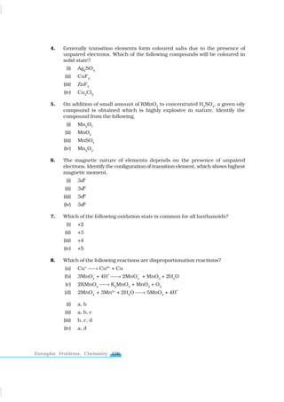 chemistry exemplar class 12 d and f block elements pdf | PDF