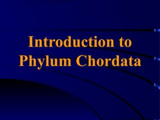 Introduction to
Phylum Chordata
 