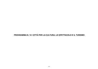 PROGRAMMA N. 12: CITTÀ PER LA CULTURA, LO SPETTACOLO E IL TURISMO




                               155
 