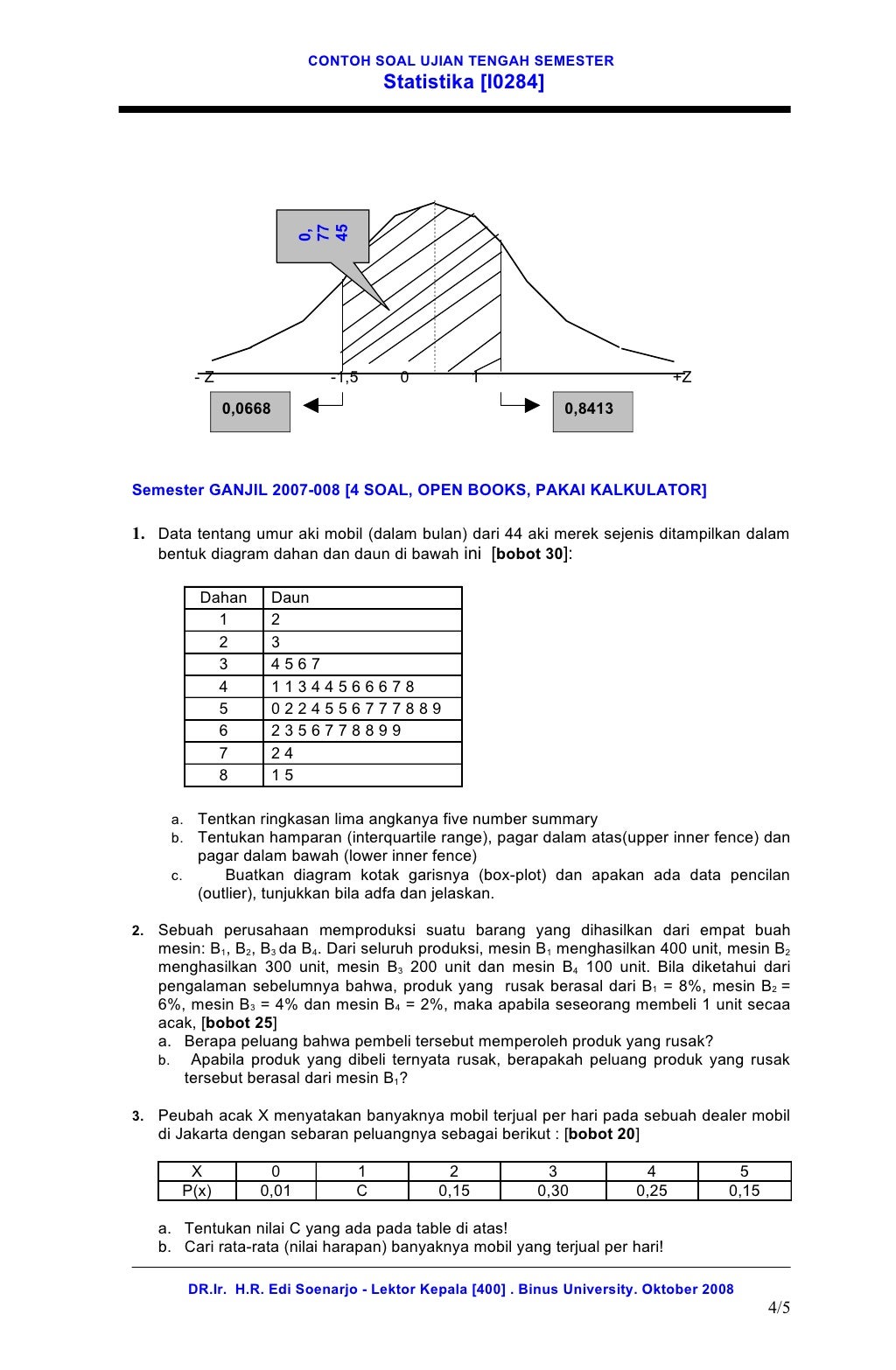 12. contoh soal uts statistika