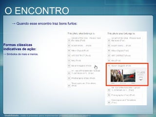 Quando esse encontro traz bons furtos: Formas clássicas indicativas de ação: Símbolos de mais e menos. O ENCONTRO 
