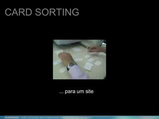 CARD SORTING ... para um site 
