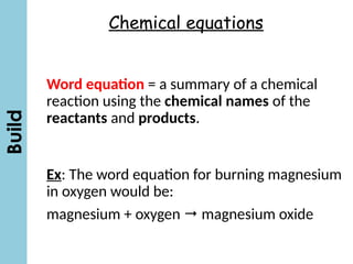 Word Equation Examples Application of chemical equations for Y10 students.pptx