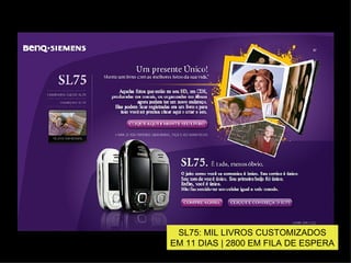 SL75: MIL LIVROS CUSTOMIZADOS EM 11 DIAS | 2800 EM FILA DE ESPERA 