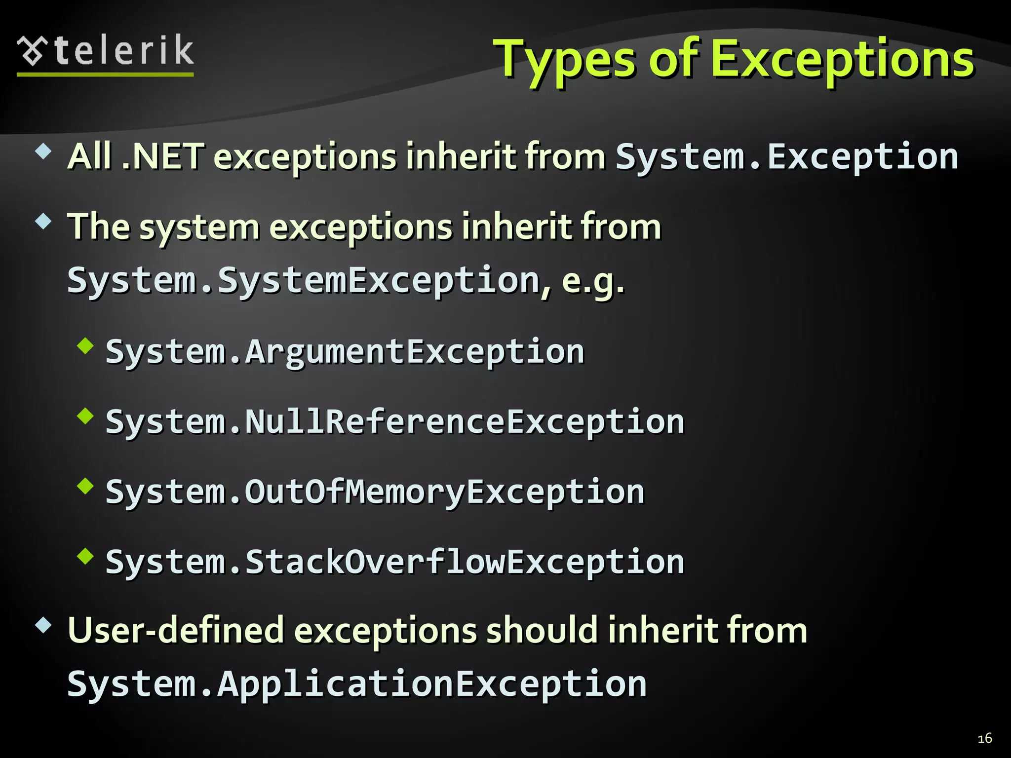 C# Exceptions Handling | PPT