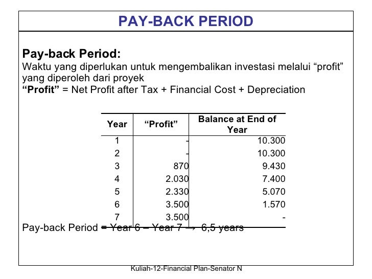 12 Financial Plan