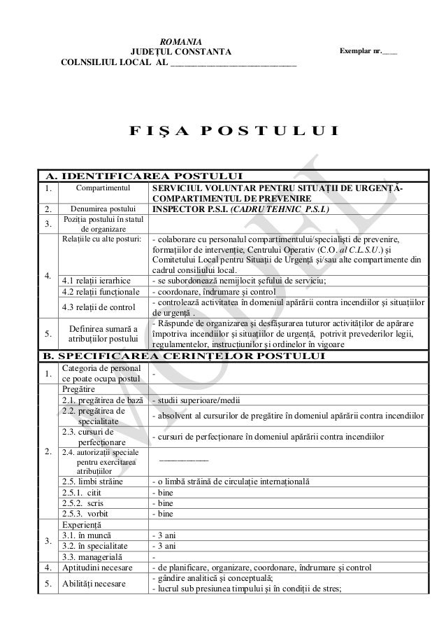 fisa postului Fisa postului este instrumentul dinamic de management prin care compania ofera angajatului o imagine clara asupra pozitiei detinuta in organizatie avand o. fisa postului Fisa postului este instrumentul dinamic de management prin care compania ofera angajatului o imagine clara asupra pozitiei detinuta in organizatie avand o.