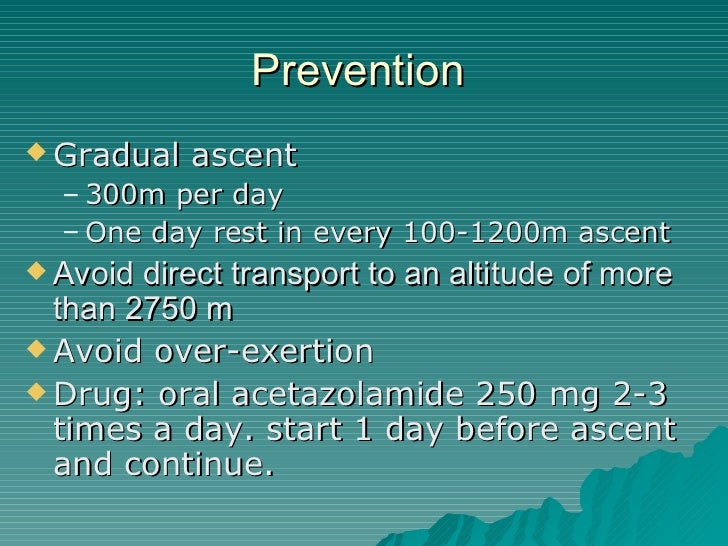 Acetazolamide Dose For Altitude Sickness Prevention