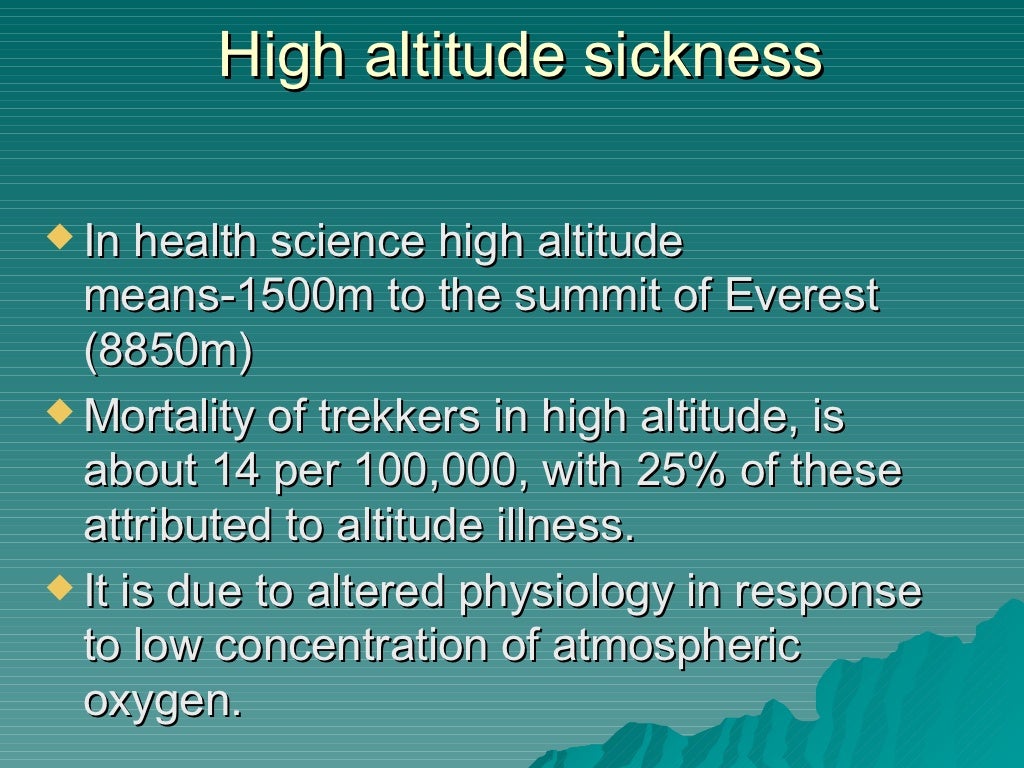 12. high altitude sickness