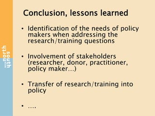 Knowledge translation: Putting research and training into policy