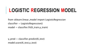 logistic regression with python and R | PPTX