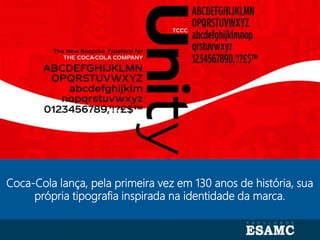 Autoria: Seragini Farné
Coca-Cola lança, pela primeira vez em 130 anos de história, sua
própria tipografia inspirada na identidade da marca.
 