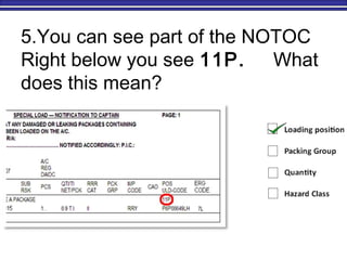 5.You can see part of the NOTOC
Right below you see 11P. What
does this mean?
 