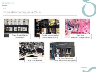 CINQUIÈME SENS
8
Nouvelles boutiques à Paris...
2019
 