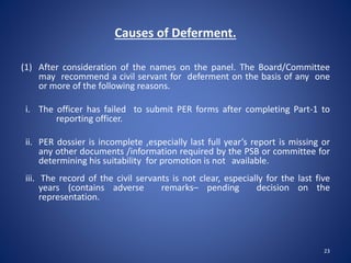 Deferment Example 12 promotion policy -2010 | PPTX