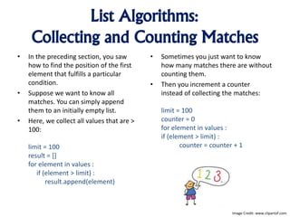 An Introduction To Python - Tables, List Algorithms | PPT
